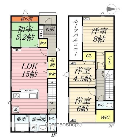 名鉄竹鼻・羽島線 羽島市役所前駅 徒歩10分 2階建 築3年の間取り写真