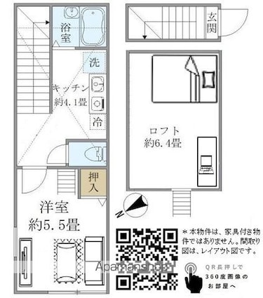 東京都世田谷区野沢３丁目[1K/23.27m2]の間取図