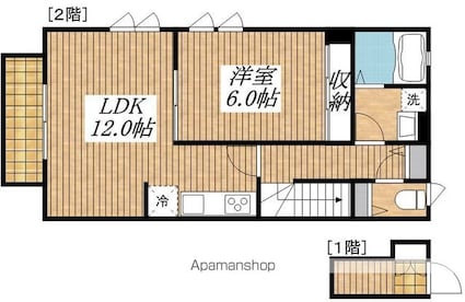 東京都立川市錦町２丁目[1LDK/44.92m2]の間取図
