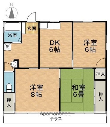 長野県長野市大字北堀[3DK/59.62m2]の間取図