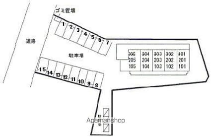 アプローズ[1R/29.6m2]の配置図