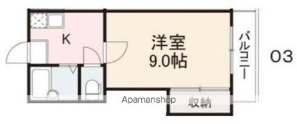 コート林[1R/23.76m2]の間取図