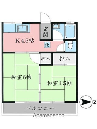 良和コーポ[2K/34m2]の間取図