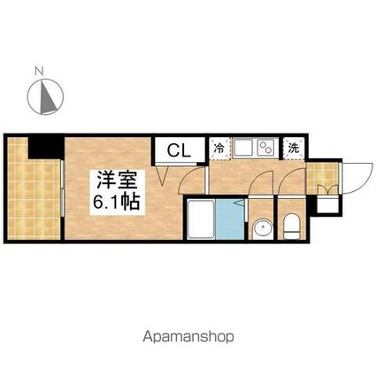 プレサンス大須観音フィエスタ[1K/22.61m2]の間取図