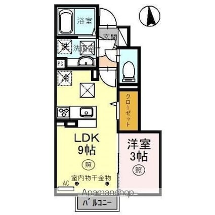 ｐｒｅｌｕｄｅ（プレリュード）[1LDK/30.49m2]の間取図