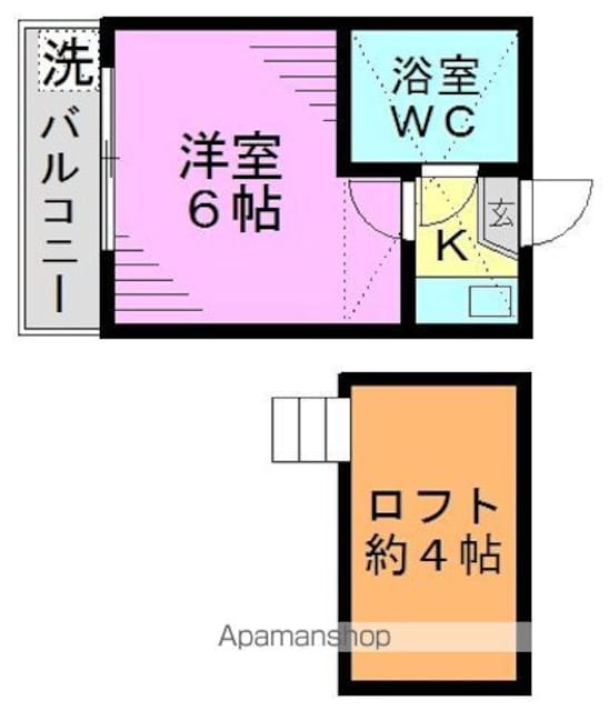 カオパレスＮｏ．２[1K/14.17m2]の間取図