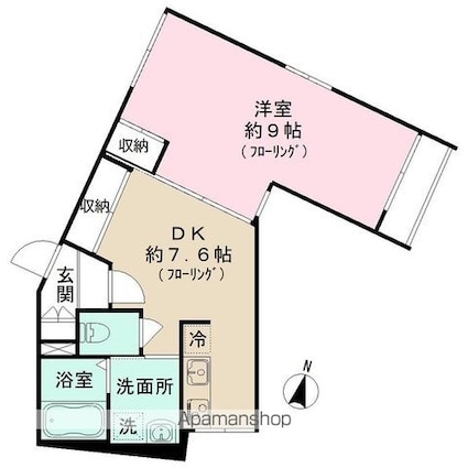 ＰＡＲＫ　ＳＩＤＥ　ＳＰＥＣ　Ｄｅｎーｅｎ　ｃｈｏｆｕ[1DK/39.24m2]の間取図