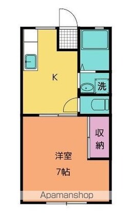 広島県福山市川口町３丁目[1K/27.08m2]の間取図