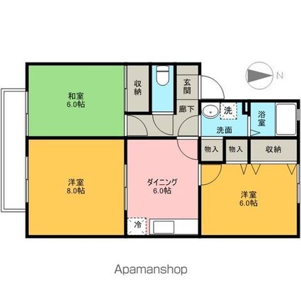 パークサイドＭ＆Ｔ[3DK/63.81m2]の間取図