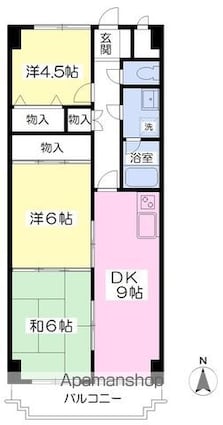 シェール道後[3DK/59.67m2]の間取図