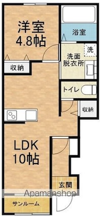 長野県松本市大字里山辺[1LDK/41.36m2]の間取図