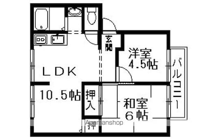 ファミールぼだいじ[2LDK/46m2]の間取図