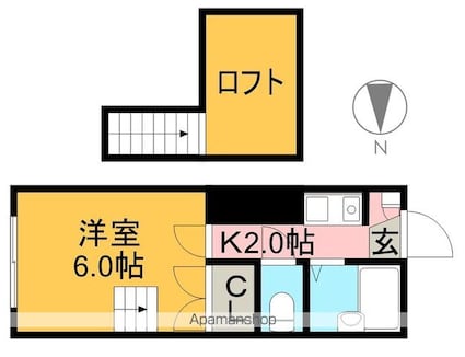 高知県高知市西秦泉寺[1K/18.63m2]の間取図