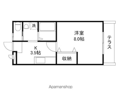 グラシャス[1K/29.81m2]の間取図