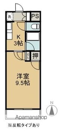 サン・ヒルズ高宮[1K/28.26m2]の間取図