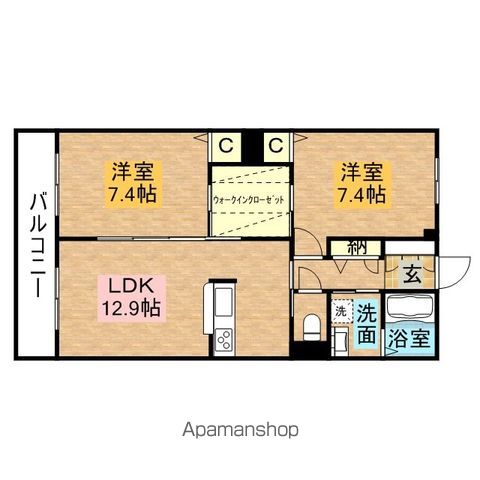 【福岡市中央区桜坂のマンションの間取り】