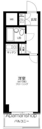東京都世田谷区代田４丁目[1R/19.76m2]の間取図