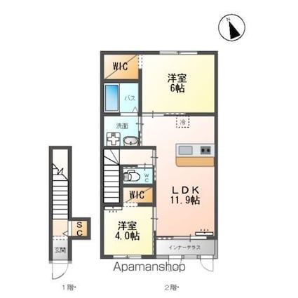 エクセル　アヴァンセ（ｅｘｃｅｌ　ａｖａｎｃｅ）[2LDK/58.6m2]の間取図