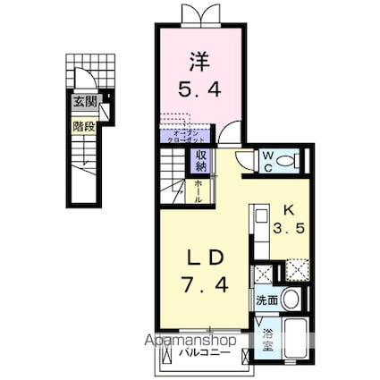 アヴニールⅠ[1LDK/41.27m2]の間取図