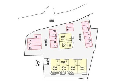 ボヌール高岡Ｂ[2LDK/57.54m2]の配置図