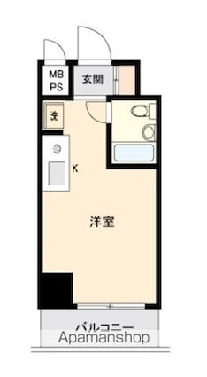 ＯＮＥ　ＲＯＯＦ　ＦＬＡＴ　ＮＩＳＨＩＷＡＳＥＤＡ[1R/14.13m2]の間取図