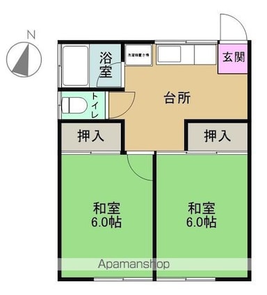 藤コーポ[2K/37.2m2]の間取図