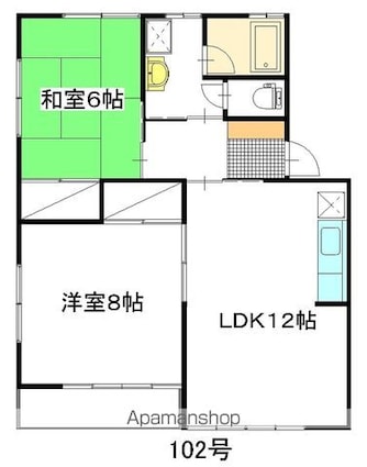 ビーエムハイツ　Ａ棟[2LDK/57.75m2]の間取図