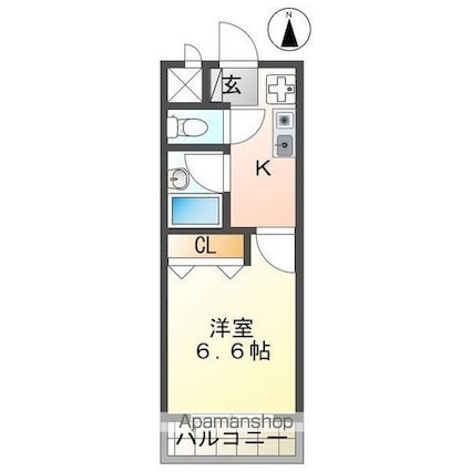 十一屋ＤＯＡ[1K/22.5m2]の間取図