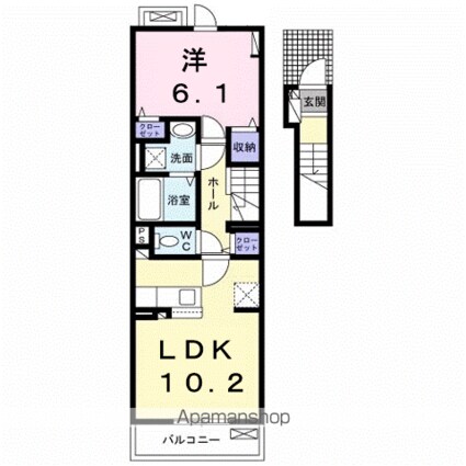 坂本３丁目アパート　　　　　　　　　　　　　　　　　　　　　[1LDK/43.02m2]の間取図