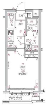 クオリタス護国寺[1K/25.24m2]の間取図