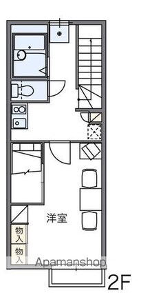 レオパレス栗林南[1K/26.08m2]の間取図
