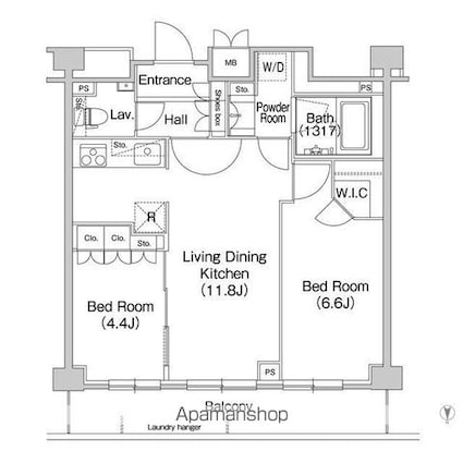 東京都世田谷区池尻４丁目[2LDK/53.13m2]の間取図