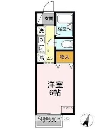 ドルフ北烏山　Ａ[1K/20.03m2]の間取図