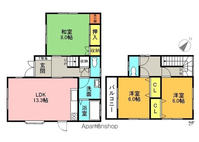 白井市 2階建 築24年の間取り写真