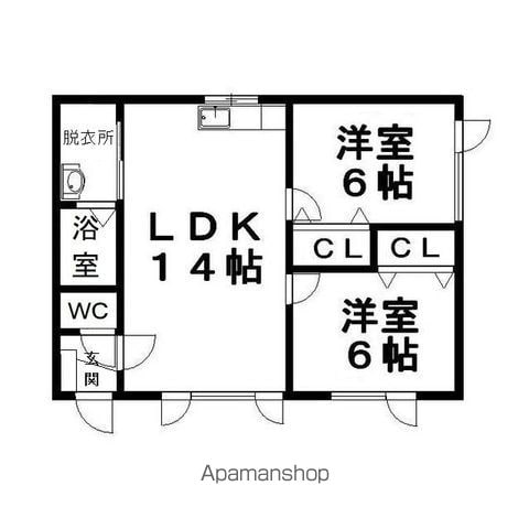 フラット三輪Cの間取り写真