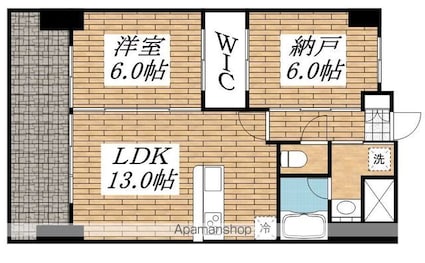 東京都立川市錦町１丁目[1SLDK/56.73m2]の間取図