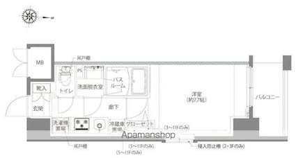 ＡＥＬＬ亀有[1K/27.05m2]の間取図