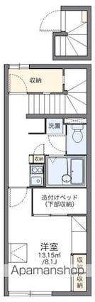 レオパレスパストラル甲斐[1K/28.02m2]の間取図