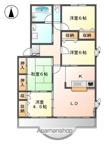 岐阜市鏡島南のマンションの間取り