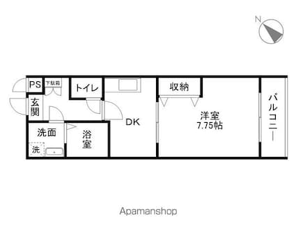 ラ・プラメンテ[1DK/30.55m2]の間取図