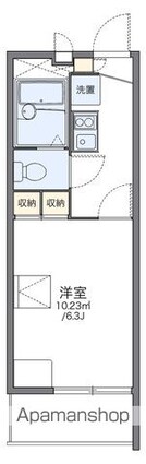 レオパレスＱＵＡＴＲＥ[1K/19.87m2]の間取図