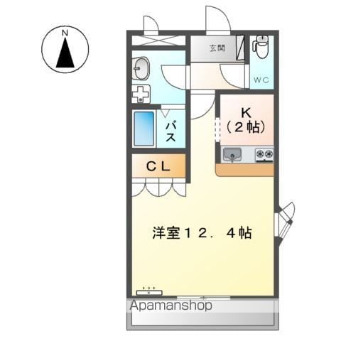 【岐阜市永楽町のアパートの間取り】