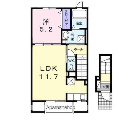 茨城県神栖市木崎[1LDK/43.32m2]の間取図