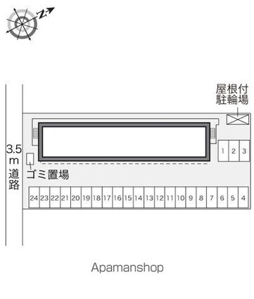 レオパレス葉音[1K/22.35m2]の配置図