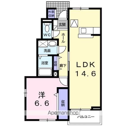 ベルク　八ヶ岳[1LDK/50.07m2]の間取図