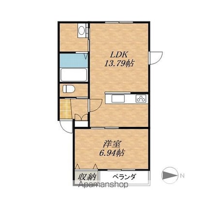 北海道帯広市西十七条南３２丁目[1LDK/47.16m2]の間取図