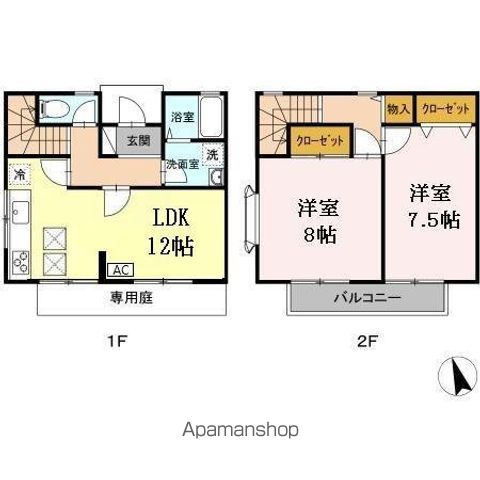 リバティー小林　ＡＢの間取り