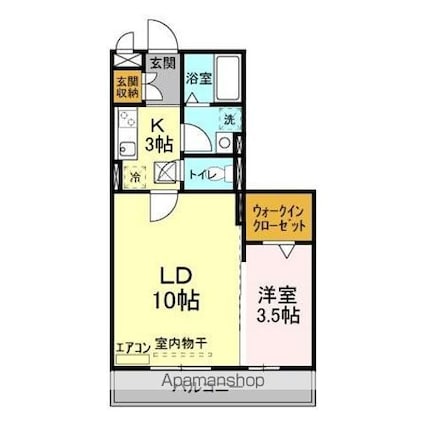 プロスパーＡ[1LDK/38.54m2]の間取図