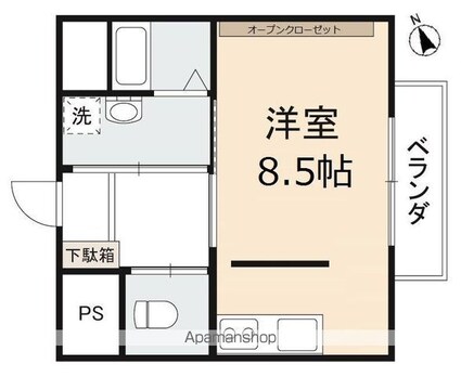 ヴェルス宮脇[1R/25m2]の間取図