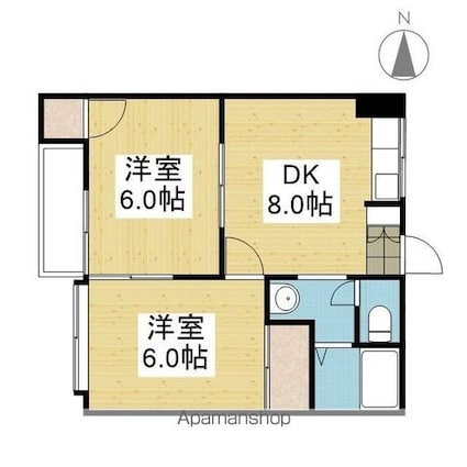 メゾンアルファ[2DK/40.5m2]の間取図